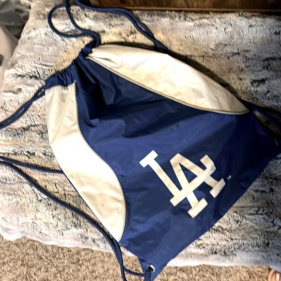 LA Los Angeles Dodgers Baseball Cinch Backpack Blue White - Picture 2 of 8